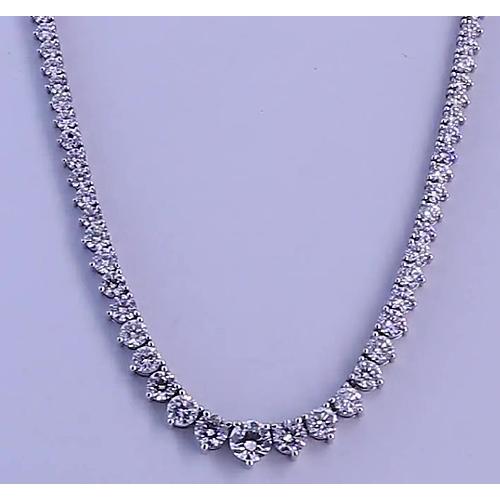 14.65 Carats Round Diamond Womens’ Necklace White Gold 14K - Necklace-harrychadent.ca