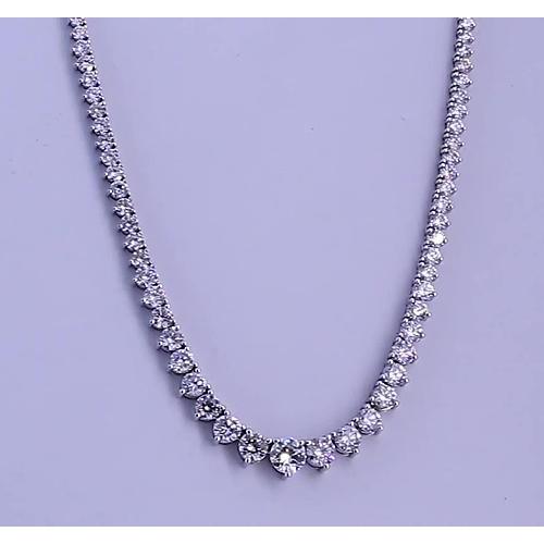 14.65 Carats Round Diamond Womens’ Necklace White Gold 14K - Necklace-harrychadent.ca
