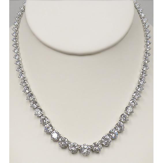 14 Ct Round Cut Diamonds Lady Necklace F Vvs1 14K White Gold - Necklace-harrychadent.ca