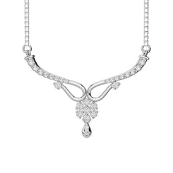 14K White Gold Round Natural Earth Mined Diamond Lady Necklace Sparkling Jewelry 4 Carats
