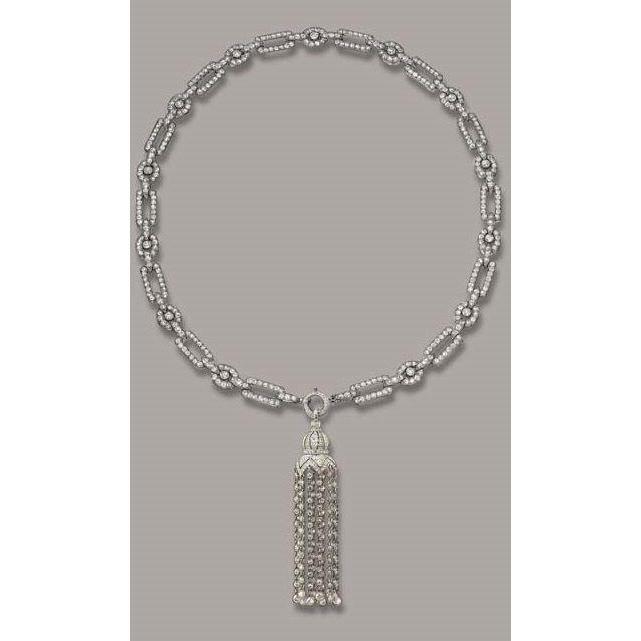 19 Ct Small Round Cut Diamonds Chandelier Necklace Vvs1 - Necklace-harrychadent.ca