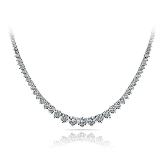 16 Carats Round Diamond Tennis Red Carpet Diamond Ladies Necklace - Necklace-harrychadent.ca