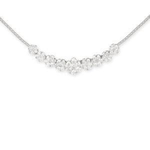 3.50 Ct Round Cut Small Genuine Diamonds Women Necklace White Gold 14K