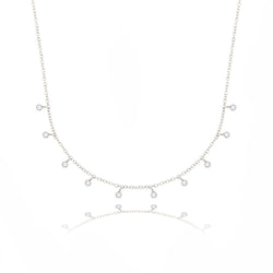 5 Carats Round Diamond Necklace Solid White Gold 14K Women Jewelry