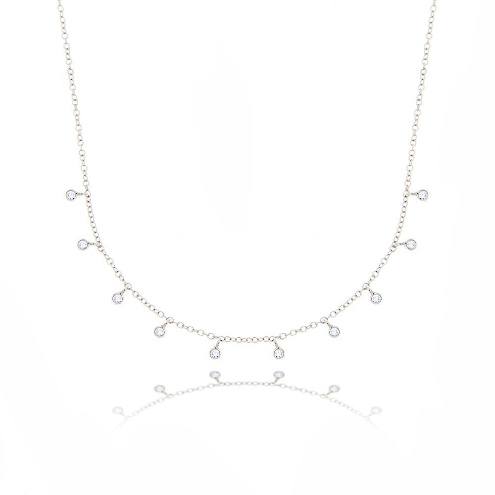 5 Carats Round Diamond Necklace Solid White Gold 14K Women Jewelry - Necklace-harrychadent.ca