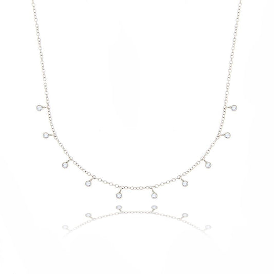 5 Carats Round Diamond Necklace Solid White Gold 14K Women Jewelry - Necklace-harrychadent.ca