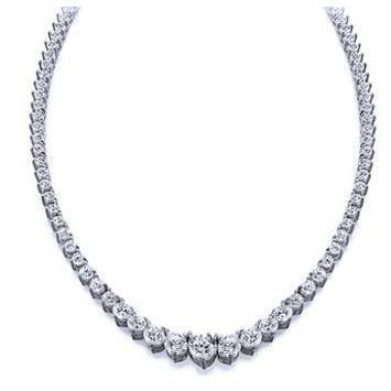White Gold 14K Natural Brilliant Cut 16.00 Carats Diamonds Necklace - Necklace-harrychadent.ca