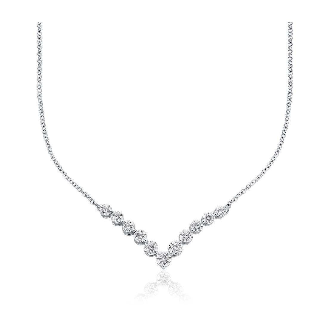 White Gold 14K Women Round Cut Sparkling 2 Carats Diamonds Necklace - Necklace-harrychadent.ca