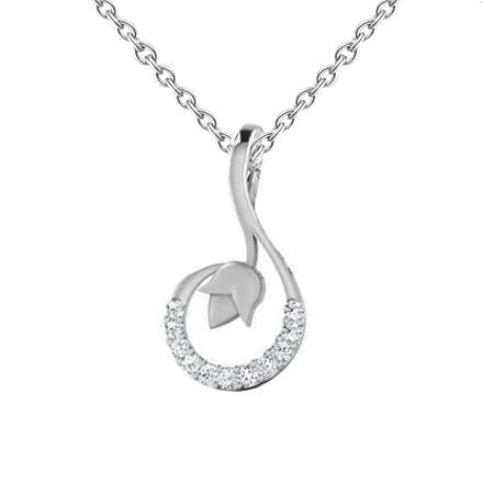 1.54 Ct Sparkling Round Cut Diamond Pendant Necklace 14K White Gold - Pendant-harrychadent.ca