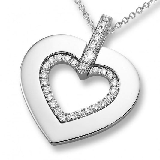 1.6 Ct Round Cut Diamond Heart Shape Pendant Necklace - Pendant-harrychadent.ca