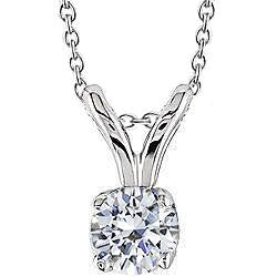 1 Carat Round Cut Diamond Necklace Pendant Solid Gold Fine Jewelry - Pendant-harrychadent.ca