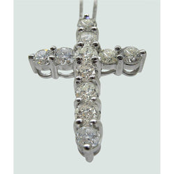 2.75 Ct Round Cut Natural Earth Mined Diamond Cross Necklace Pendant