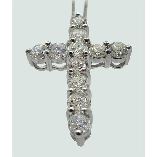 2.75 Ct Round Cut Diamond Cross Necklace Pendant - Pendant-harrychadent.ca