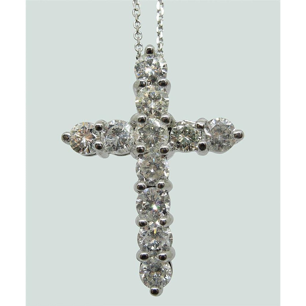 2.75 Ct Round Cut Diamond Cross Necklace Pendant - Pendant-harrychadent.ca