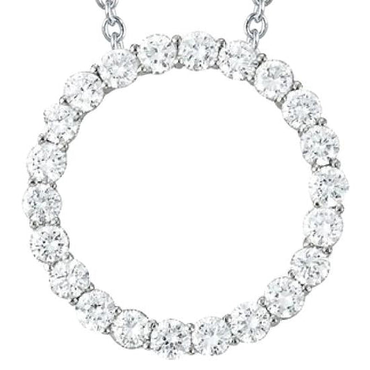 2 Cts. Diamond Circle Of Love Pendant Necklace Without Chain Gold 14K - Pendant-harrychadent.ca