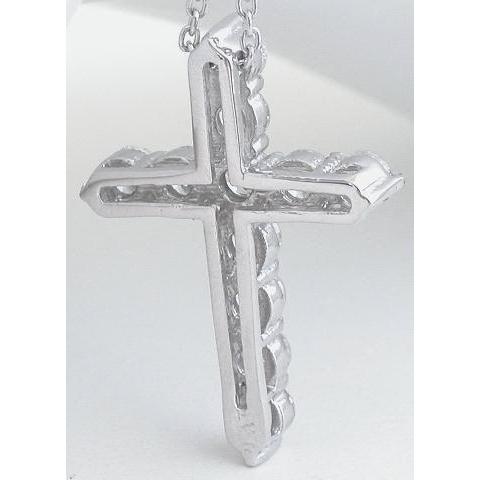 3.30 Ct Round Cut Diamond Cross Pendant 14K White Gold - Pendant-harrychadent.ca