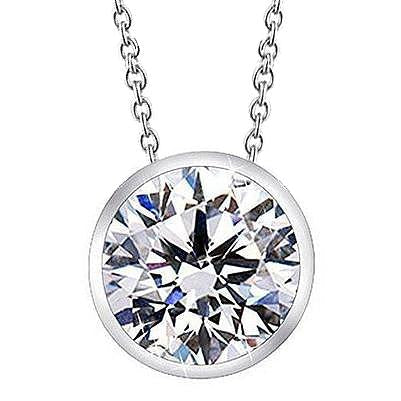 4Ct Round Cut Big Diamond Solitaire Pendant White Gold Lady Jewelry - Pendant-harrychadent.ca