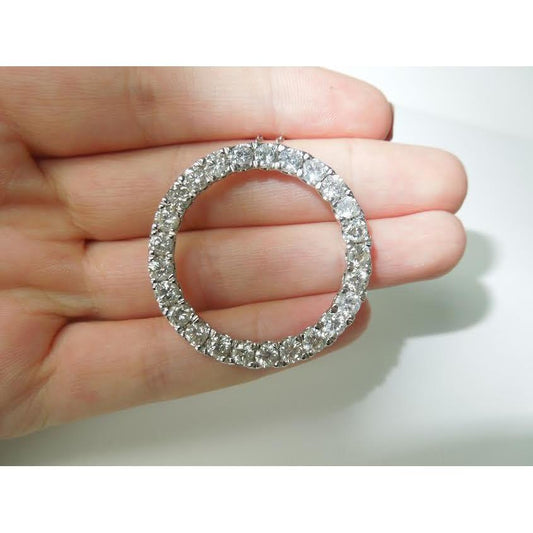 8.75 Carats Ladies Circle Of Life Diamond Pendant White Gold Jewelry - Pendant-harrychadent.ca