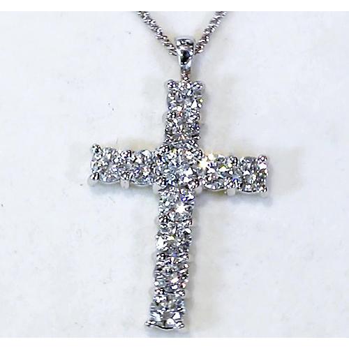 Diamond Cross Pendant 3 Carats - Pendant-harrychadent.ca