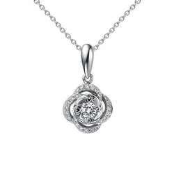 Natural Earth Mined Diamonds Pendant Necklace 1.24 Carats Brilliant Cut White Gold 14K
