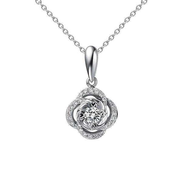 Diamonds Pendant Necklace 1.24 Carats Natural Brilliant Cut White Gold 14K - Pendant-harrychadent.ca