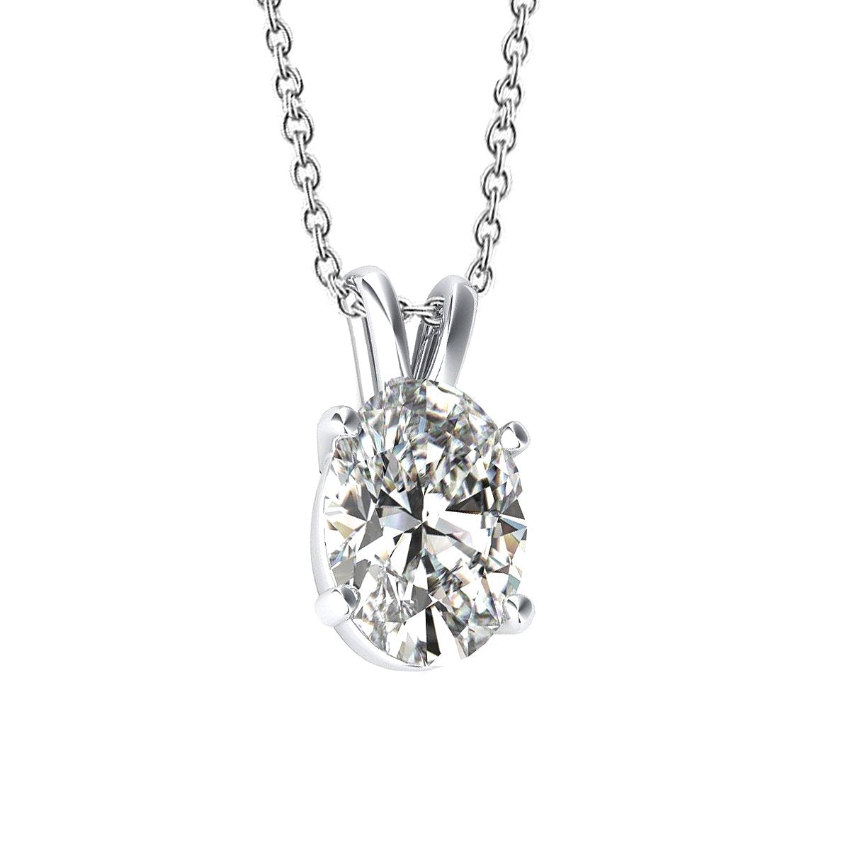 Oval Cut Diamond Necklace Pendant Women 1.5 Ct. Gold Fine Jewelry - Pendant-harrychadent.ca