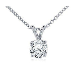 Solitaire Gorgeous 2 Carat Round Diamond Pendant Necklace White Gold