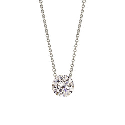 Solitaire Round Natural Earth Mined Diamond Pendant 0.40 Carats White Gold 14K New