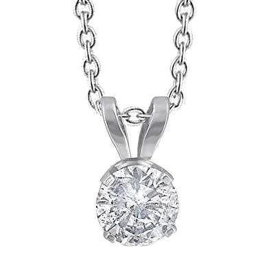 Solitaire Round Shaped Diamond Lady Necklace Pendant 1.50 Carats - Pendant-harrychadent.ca