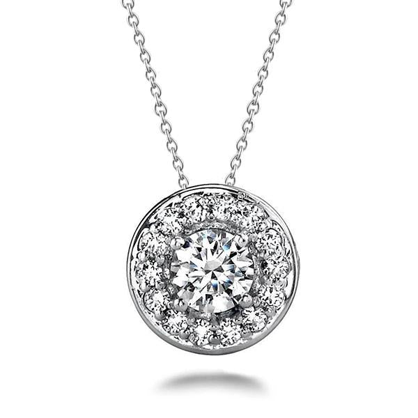 Sparkling 5.50 Carats Round Cut Diamonds Centered Pendant Necklace - Pendant-harrychadent.ca