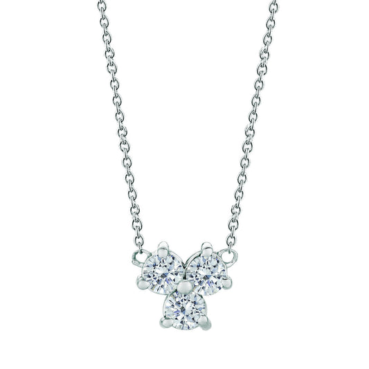 Three-Stone Diamond Necklace Pendant 0.50 Carats 14K White Gold - Pendant-harrychadent.ca