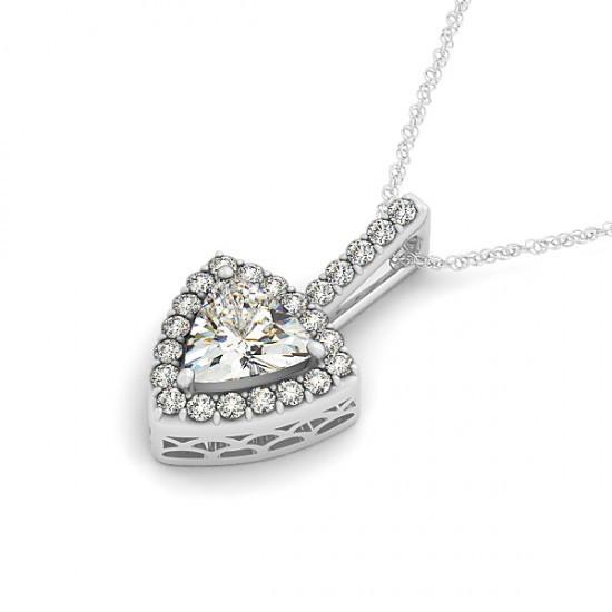 Trillion Shape Halo Diamond Pendant Necklace Without Chain 1.50 Ct. WG - Pendant-harrychadent.ca