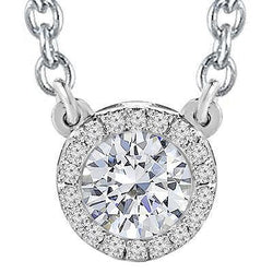 White Gold 14K 4.5 Carats White Diamonds Pendant Necklace Jewelry