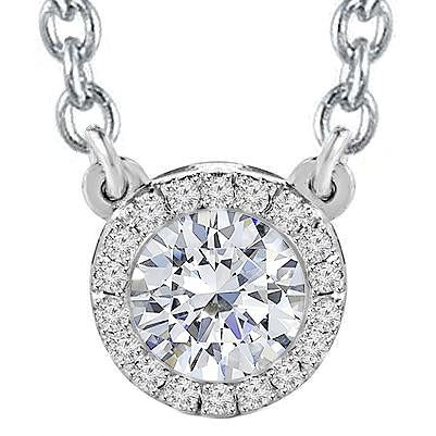 White Gold 14K 4.5 Carats White Diamonds Pendant Necklace Jewelry - Pendant-harrychadent.ca