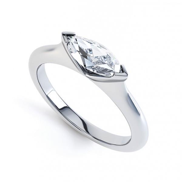1.25 Carat Bezel Set Marquise Cut Diamond Wedding Ring - Solitaire Ring-harrychadent.ca
