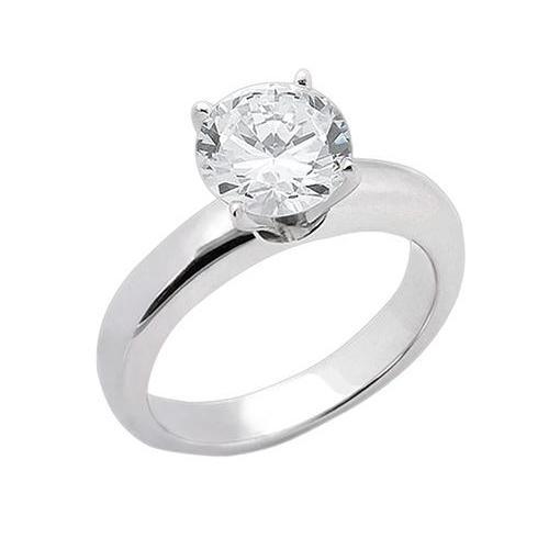 1.50 Carat Diamond Solitaire Engagement Ring 14K White Gold - Solitaire Ring-harrychadent.ca