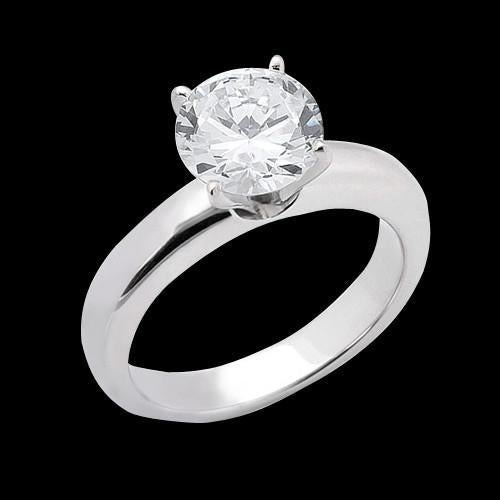 1.50 Carat Diamond Solitaire Engagement Ring 14K White Gold - Solitaire Ring-harrychadent.ca