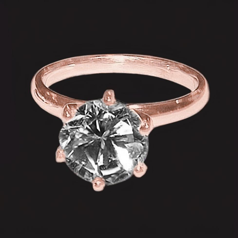 1.50 Ct. Champagne Diamond Jewelry Ring Set Rose Gold - Solitaire Ring-harrychadent.ca