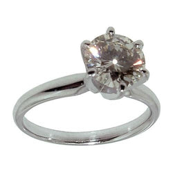 1 Carat Natural Earth Mined Diamond Engagement Ring 14K White Gold 6 Prong Set Solitaire