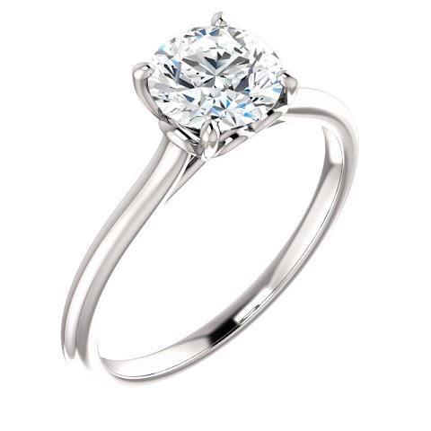 1 Carat Round Diamond Solitaire Engagement Ring 14K White Gold - Solitaire Ring-harrychadent.ca