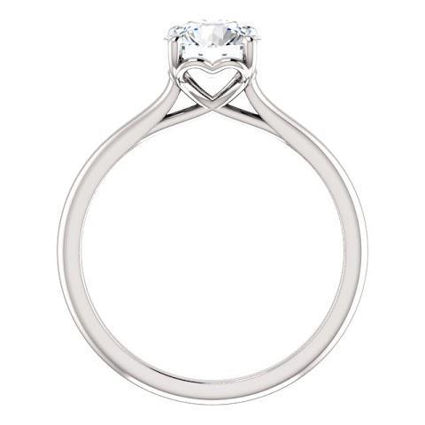 1 Carat Round Diamond Solitaire Engagement Ring 14K White Gold - Solitaire Ring-harrychadent.ca