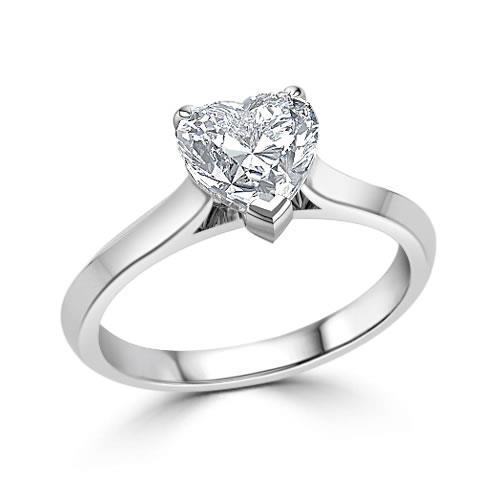 2.25 Ct Solitaire Heart Shape Diamond Anniversary Ring White Gold - Solitaire Ring-harrychadent.ca