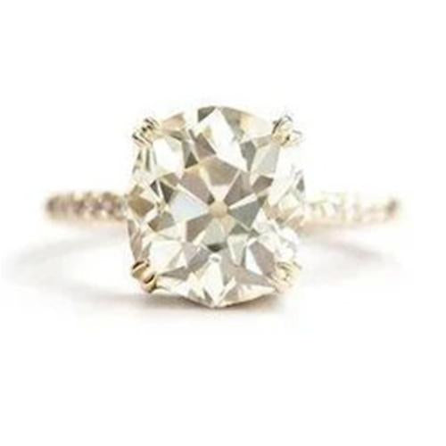 3.50 Carats Cushion Old Miner Diamond Engagement Ring White Gold 14K-harrychadent.ca