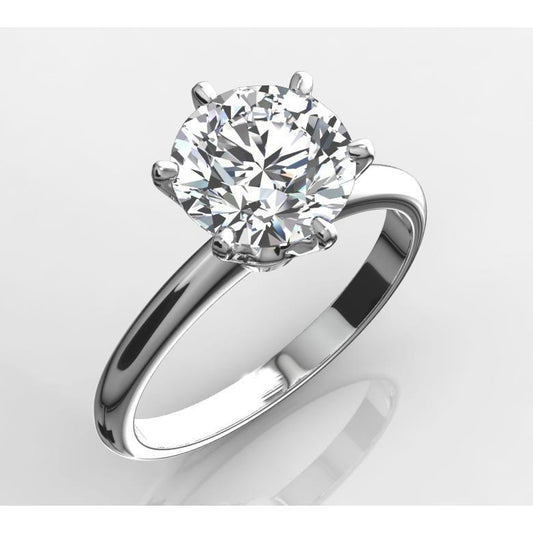 3 Ct Solitaire Round Diamond Engagement Ring White Gold - Solitaire Ring-harrychadent.ca