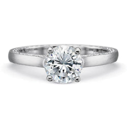 4.40 Carats Sparkling Round Cut Natural Earth Mined Diamond Engagement Ring White Gold