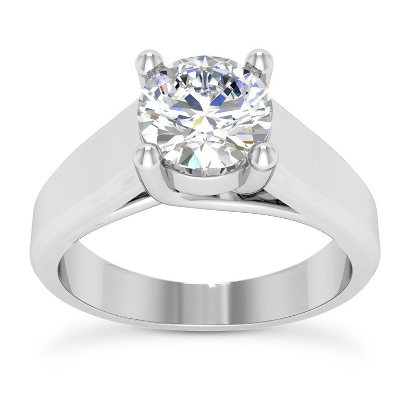 Big Diamond Solitaire Ring 3 Ct. White Gold 14K Jewelry - Solitaire Ring-harrychadent.ca