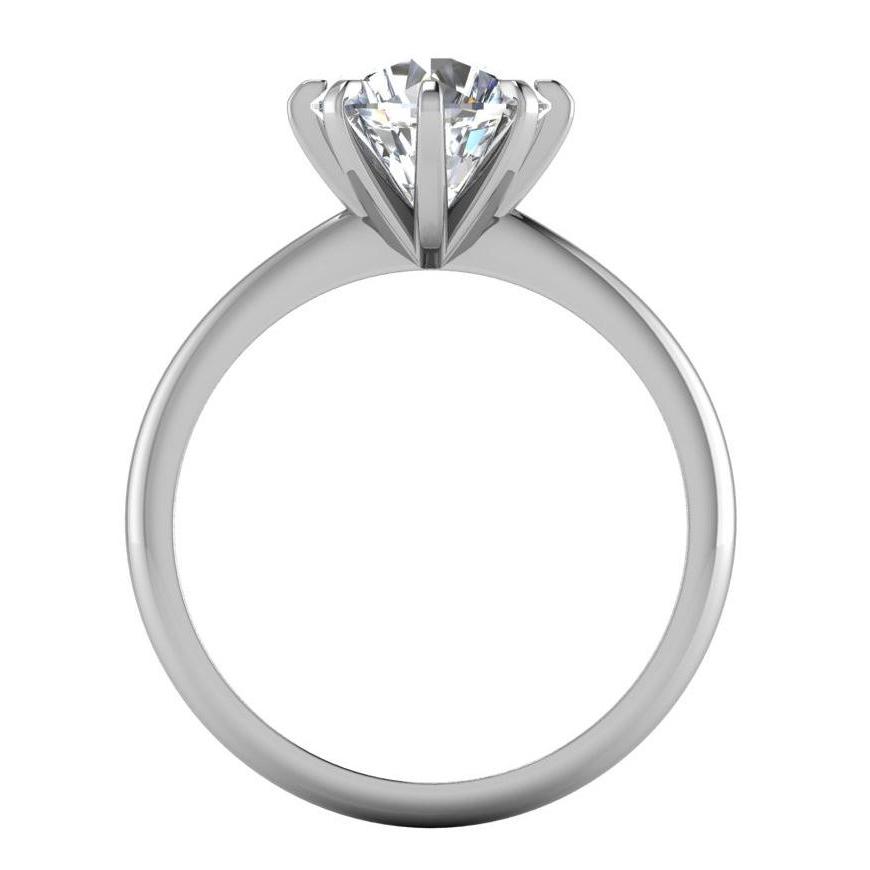 Diamond Solitaire Ring Old Mine Cut 2 Carats Classic White Gold 14K - Solitaire Ring-harrychadent.ca