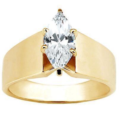 Marquise 1.50 Carat Diamond Solitaire Engagement Ring Yellow Gold - Solitaire Ring-harrychadent.ca