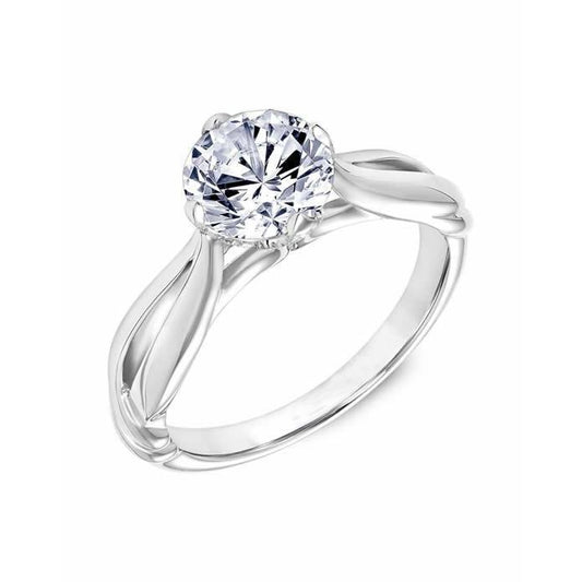 Solitaire Round Cut 2 Carats Diamond Engagement Ring White Gold 14K - Solitaire Ring-harrychadent.ca