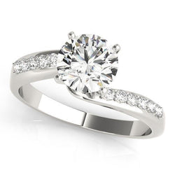 1.20 Carats Round Natural Earth Mined Diamond Wedding Ring Jewelry Solitaire With Accents